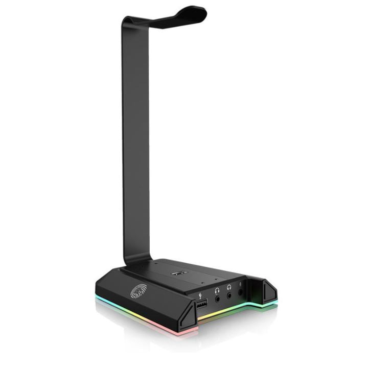 EKSA W1 RGB Headset Stand with 7.1 Surround USB Headphones Holder and 3.5mm Ports Gaming Headset Hanger